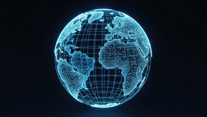 Digital earth global network with glowing blue connection lines