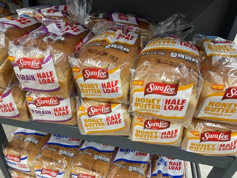 Grocery store Sara Lee bread display Honey Butter