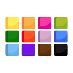 Children multicolored cubes. Educational toy. Study of colors and shapes. Realistic vector flat illustration. Concept for children studios, groups, preschool educational institutions