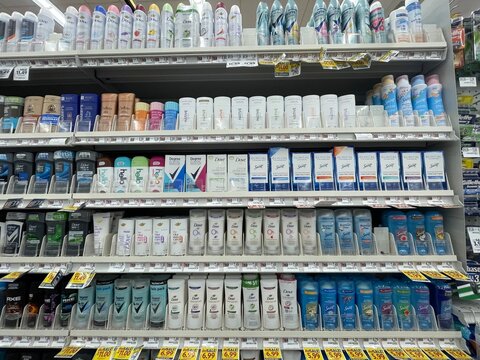 Grocery store HBC care section deodorant