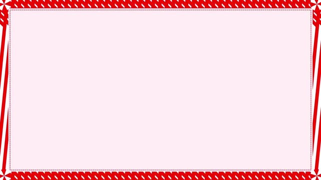 Candy cane border animation, cute striped christmas frame with empty center