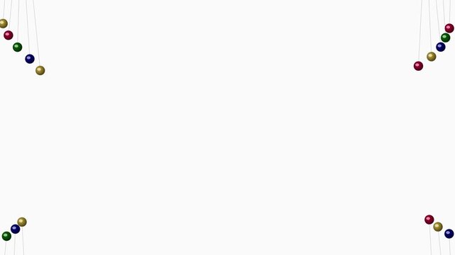 Christmas ornament corner frame, colorful holiday background with copy space