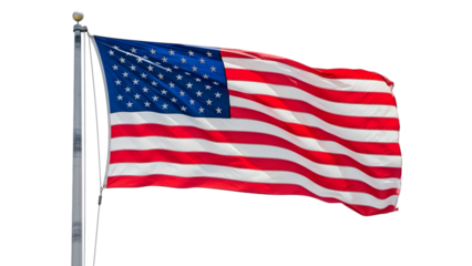 American flag waving proudly against a black background