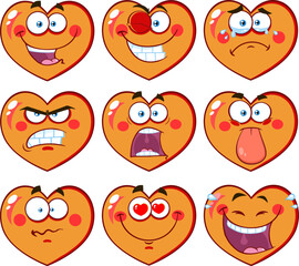 Emoji angry face clipart character set. Emojis 3d cute clip art like star eye, wow, amazed, red mad face, broken hearted and silly facial expression emoticon graphic elements collection 