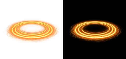 orange glowing energy ring overlay with swirling neon portal effect