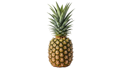 Single pineapple standing tall against a black background