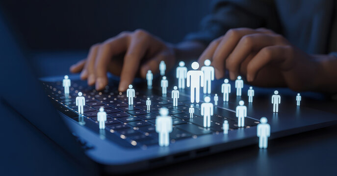 Global human network and workforce distribution highlight human, network, and global presence through digital connection and team coordination Latch 