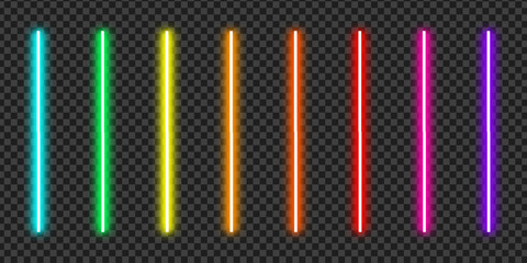 Led light lamp set, bright 3d long neon luminescence light lamp, fluorescent bars with glow effect, colored led light collection