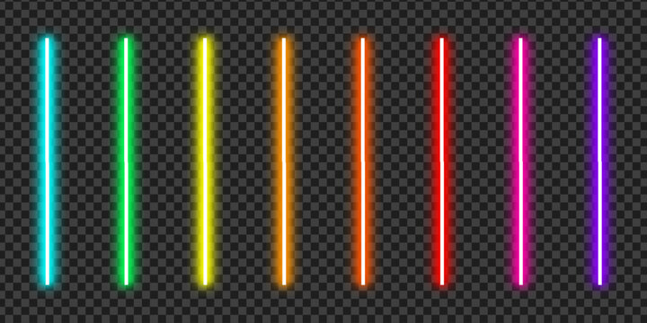 Led light lamp set, bright 3d long neon luminescence light lamp, fluorescent bars with glow effect, colored led light collection