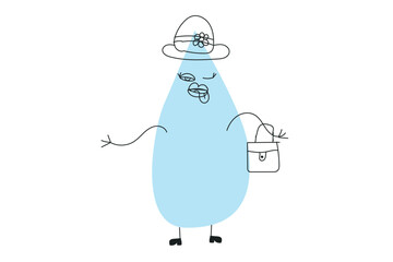 Funny water drop character with a playful expression and a short motivational quote. Cute cartoon-style design perfect for eco posters, kids materials, stickers