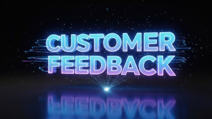 Customer feedback neon illuminated business survey satisfaction rating