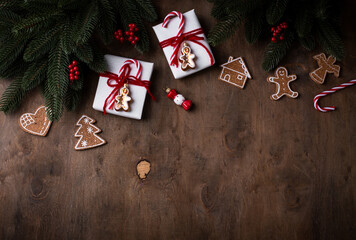 Christmas background with gift box