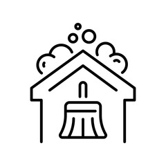 Housekeeping vector icon. editable line icon, flat style with cleanliness symbols