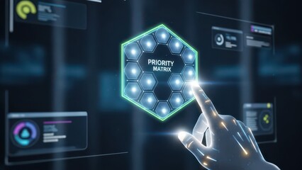 Interactive priority matrix interface for business management solution