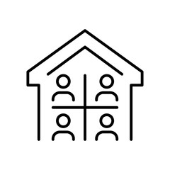 Family vector icon. editable line icon, outline community symbol, household design