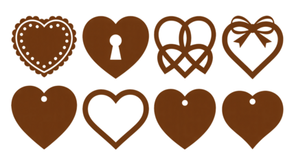 Romantic heart shapes for Valentine's Day crafts and laser cut designs
