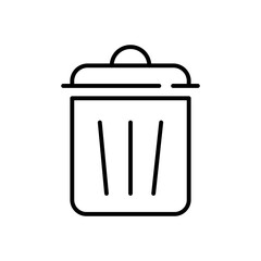 Trash can vector icon. editable line icon with outline bin symbols