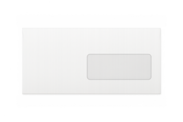 White blank envelope with transparent window, postal mail concept, communicating message and delivery, realistic stationery design