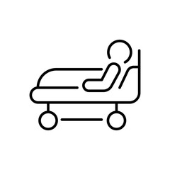Hospital bed vector icon. editable line icon, outline healthcare symbol design