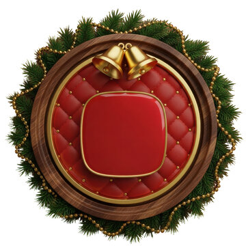 Guirlanda de natal &Iacute;cone Elemento 3D Render para Composi&ccedil;&atilde;o PNG Transparente