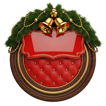 Guirlanda de natal &Iacute;cone Elemento 3D Render para Composi&ccedil;&atilde;o PNG Transparente