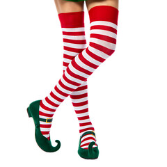 Santa Claus helper, closeup object. Isolated on png background. 