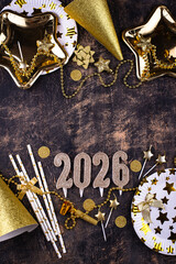 2026 New year background with golden decoration