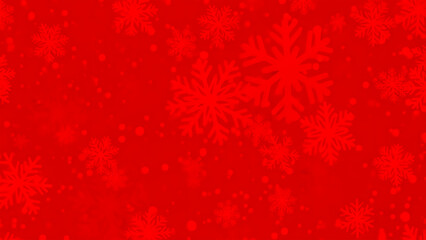 Red Background With Falling Snowflakes And Small Circles Pattern texture
