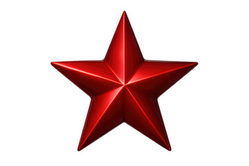 Obraz premium Red five-pointed star object, a powerful political symbol of communism and rebellion, or military recognition, with a metallic 3d rendering