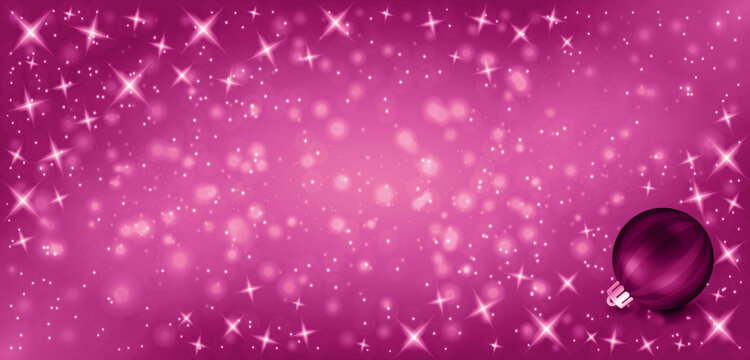 Pink grunge Christmas background, Christmas wishes background, Winter Snowfall Christmas background, Flying snow flakes and stars on winter Pink background.