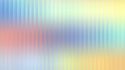 Naklejka na ściany i meble Vector Colorful Blurred Holographic Gradient background. Ribbed glass texture. Pastel Gradient bg. Glossy Ripple Stripes