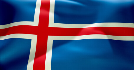 Fototapeta premium Flag of Iceland waving ultra high quality resolution 10K+ size