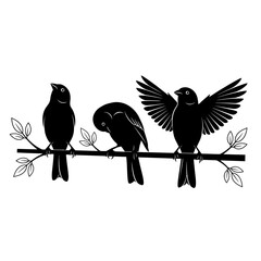 Three yellow canaries in minimal birds nest svg