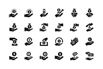 Hands holding money and dollar symbols