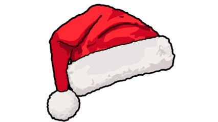 Classic Cartoon Santa Hat Illustration Isolated
