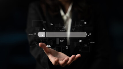 Search engine interface for accessing digital information and online data. Search engine finds data, search engine supports research, drives marketing, search engine improves SEO. Latch