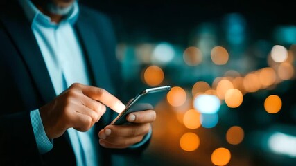 Like network and technology faceless man holding smartphone background social media digital engagement online interaction mobile technology connectivity concept with copy - Powered by Adobe