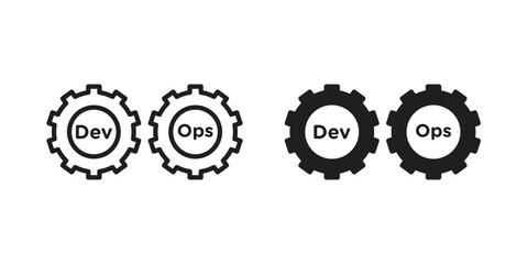 Devops icon. Outline, Glyph and Filled Outline Style