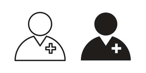 Doctor icon. Outline, Glyph and Filled Outline Style