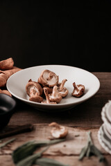 Shiitake Mushrooms in a plate