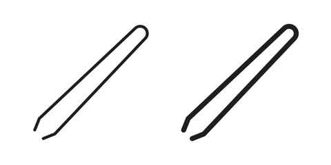 Eyebrow tweezers icon. Outline, Glyph and Filled Outline Style