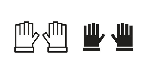 Fitness Gloves icon. Outline, Glyph and Filled Outline Style
