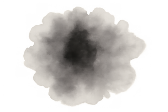 Puff of grey smoke or dust cloud creating a soft atmospheric texture for digital designs, isolated with transparent background - Powered by Adobe