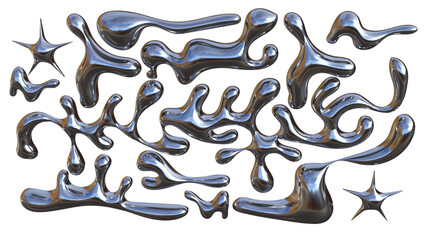 3D Glass liquid typography with transparent glossy shapes, melted fluid letters, reflective glass-chrome style abstract drip design for modern decorative artwork