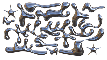 3D Glass liquid typography with transparent glossy shapes, melted fluid letters, reflective glass-chrome style abstract drip design for modern decorative artwork
