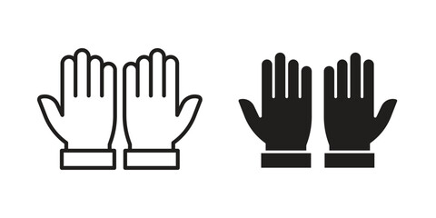 Gloves icon. Outline, Glyph and Filled Outline Style