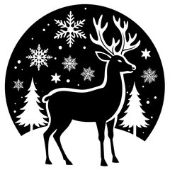 Fototapeta premium christmas deer vector illustration