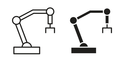 Industrial robot icon. Outline, Glyph and Filled Outline Style