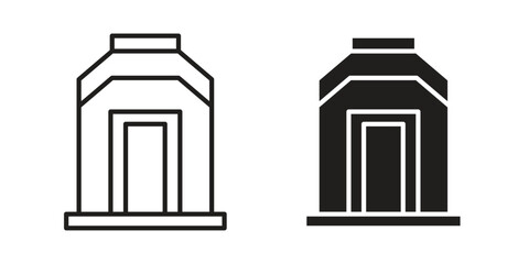 Infrared heat cabin icon. Outline, Glyph and Filled Outline Style