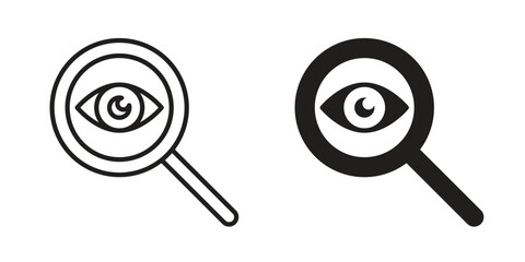 Investigation icon. Outline, Glyph and Filled Outline Style